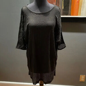 Dotti soft black stretch net swimsuit coverup. Medium.